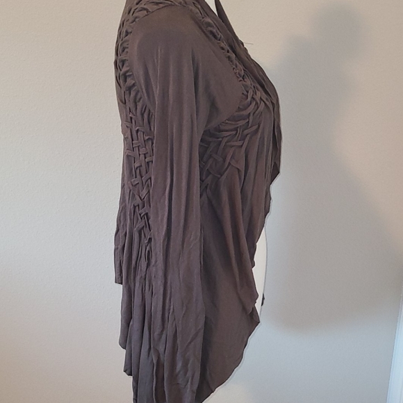 Anthropologie Braid asymmetrical cardigan sweater - Picture 4 of 16